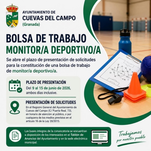Bolsa de trabajo de monitor/a deportivo/a